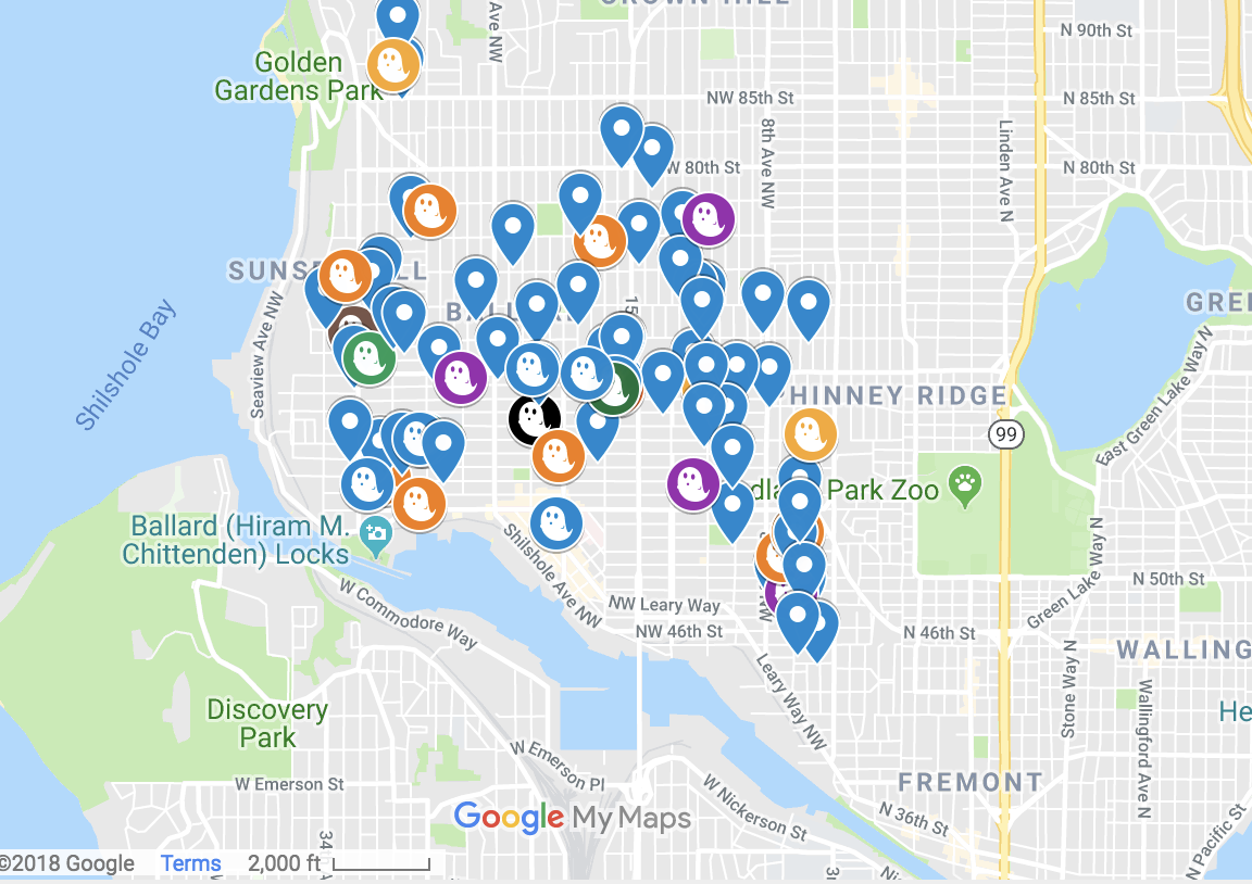 Ballard Halloween trickortreating map My Ballard